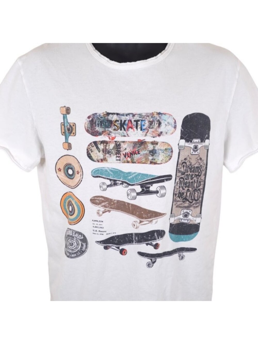 Skateboarding T Shirt Womens Size Large White Skater Made In Italy